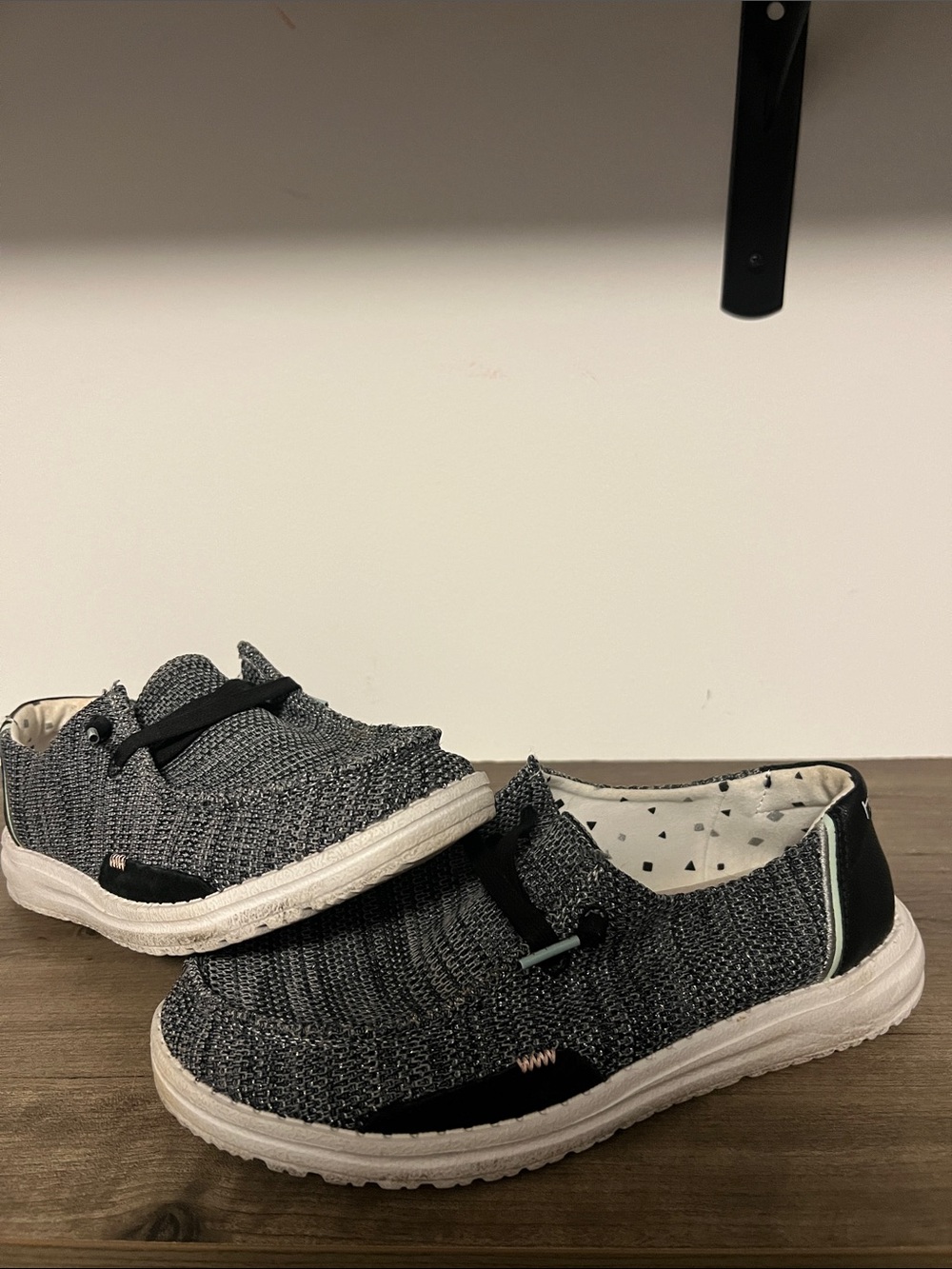 Hey Dude Kids Slip-On Sneakers in Black and White
